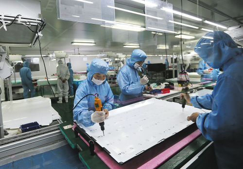 触摸屏电脑显示器车间