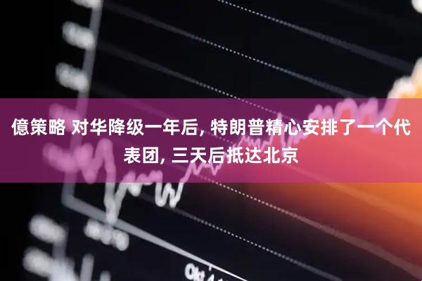 億策略 对华降级一年后, 特朗普精心安排了一个代表团, 三天后抵达北京